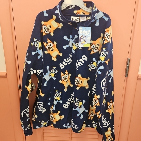Bluey Other - NWT Adult Unisex Size XXL Bluey & Bingo Polar Fleece Sweatshirt Pullover